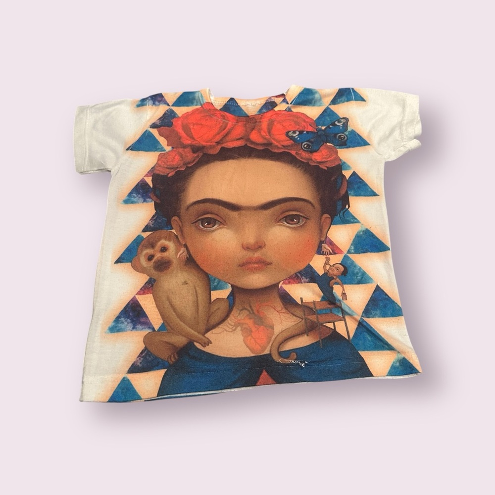 Kids Artistic Graphic T-Shirt with Frida Kahlo Design